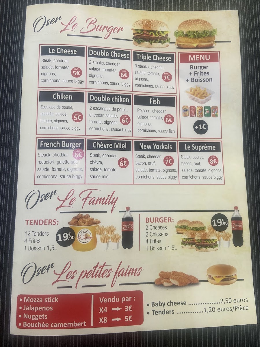 Menu Oser Le Suprême-1