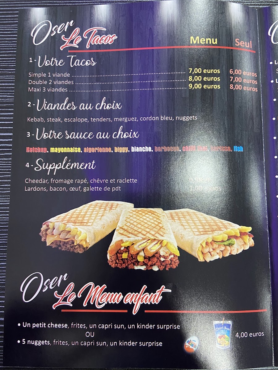 Menu Oser Le Suprême-5