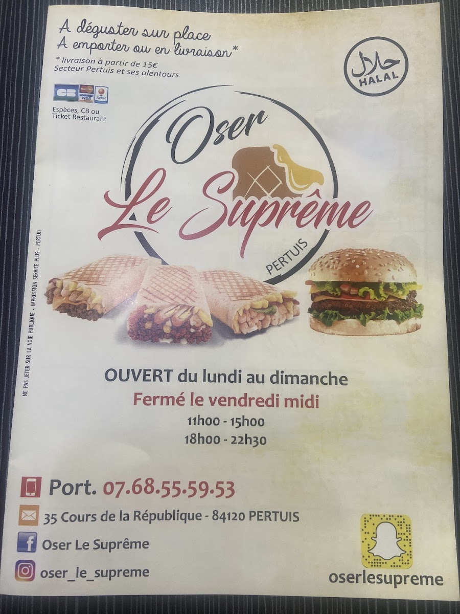 Menu Oser Le Suprême-9