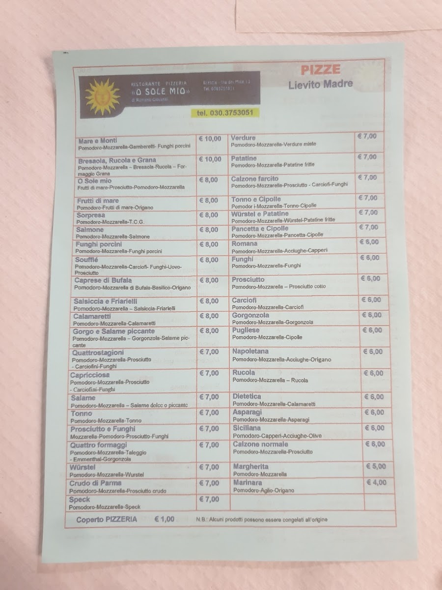 Menu O'sole Mio-1