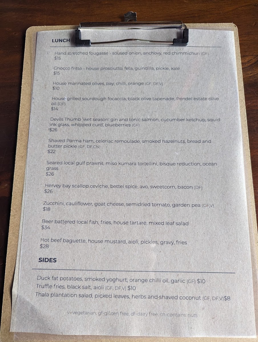 Menu Osprey's Restaurant Port Douglas-2