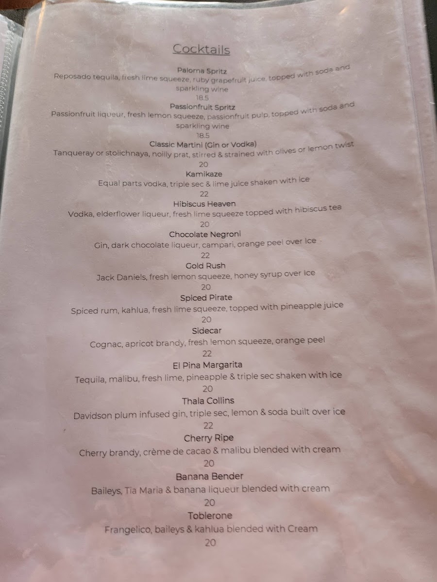Menu Osprey's Restaurant Port Douglas-4