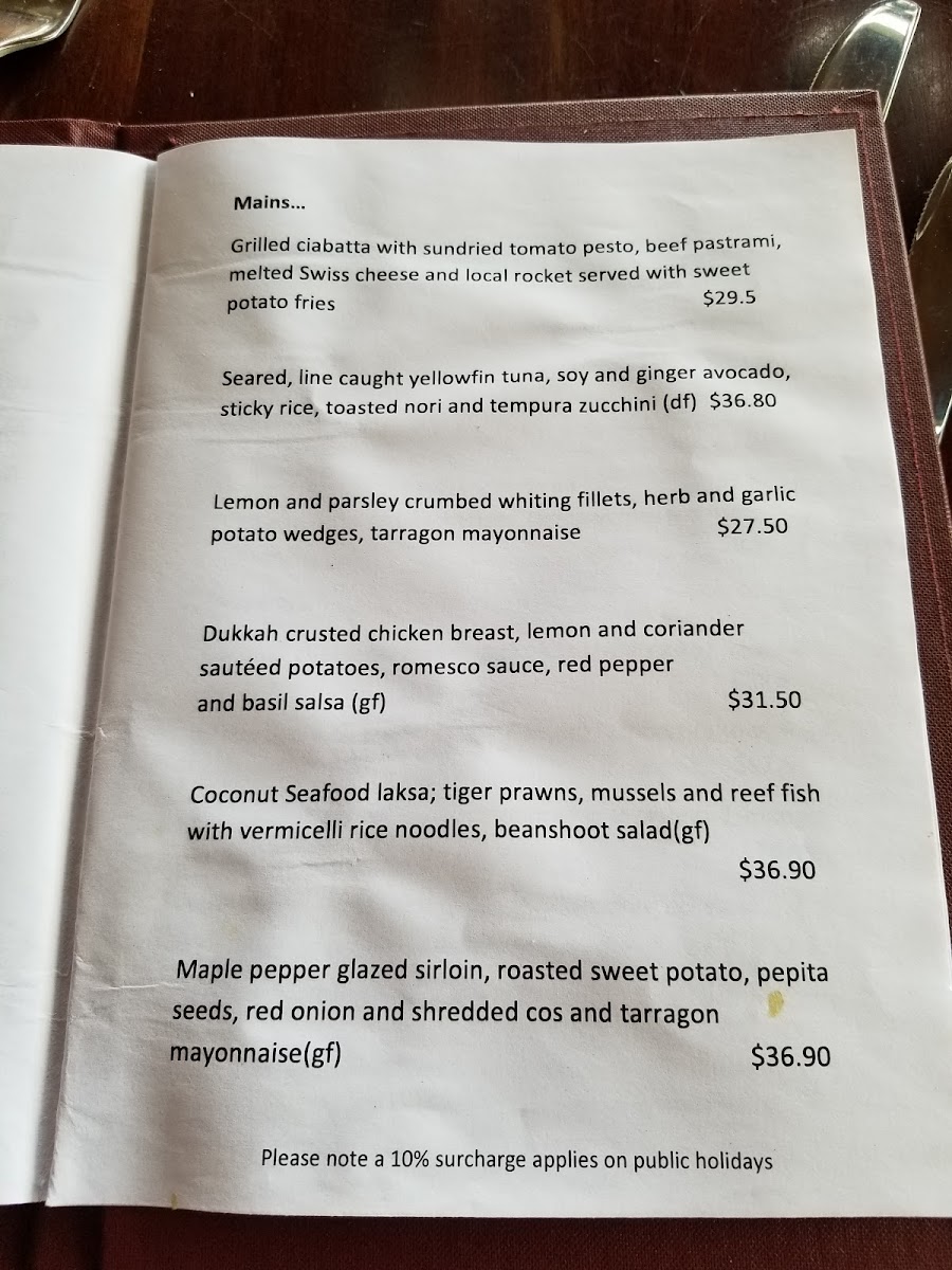 Menu Osprey's Restaurant Port Douglas-6