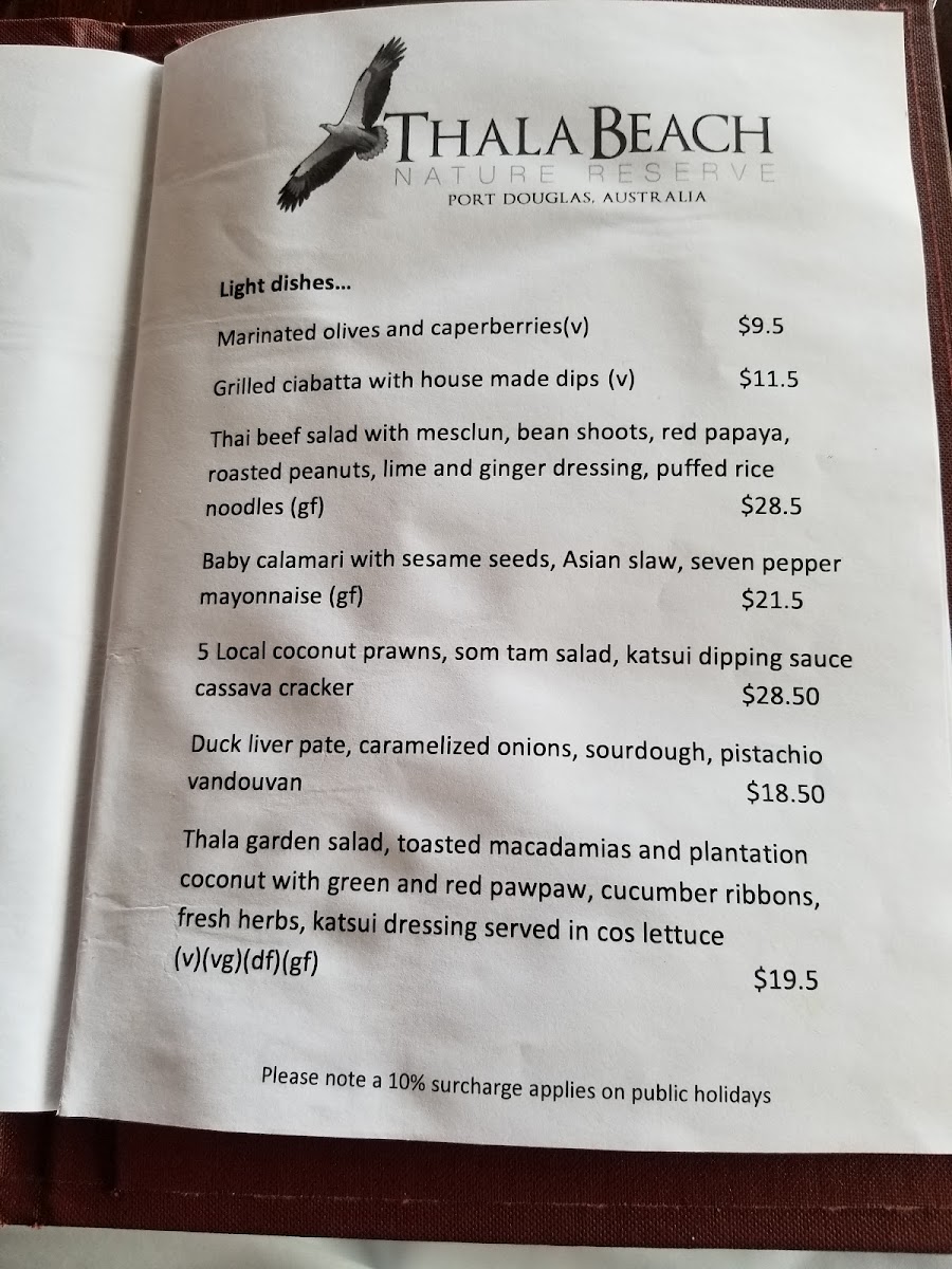 Menu Osprey's Restaurant Port Douglas-7