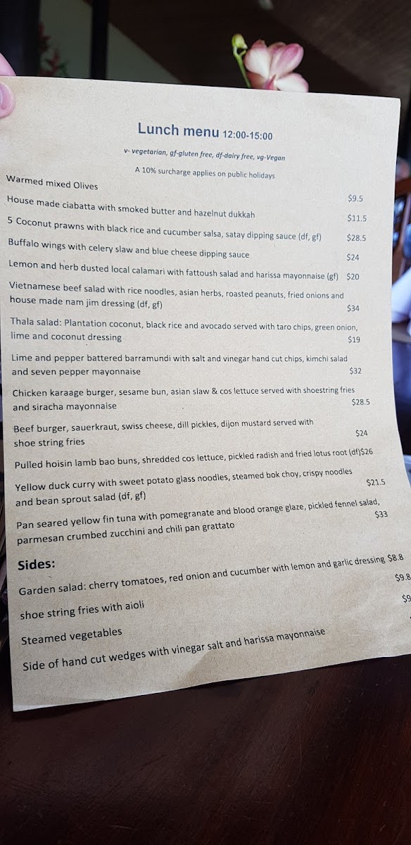 Menu Osprey's Restaurant Port Douglas-8