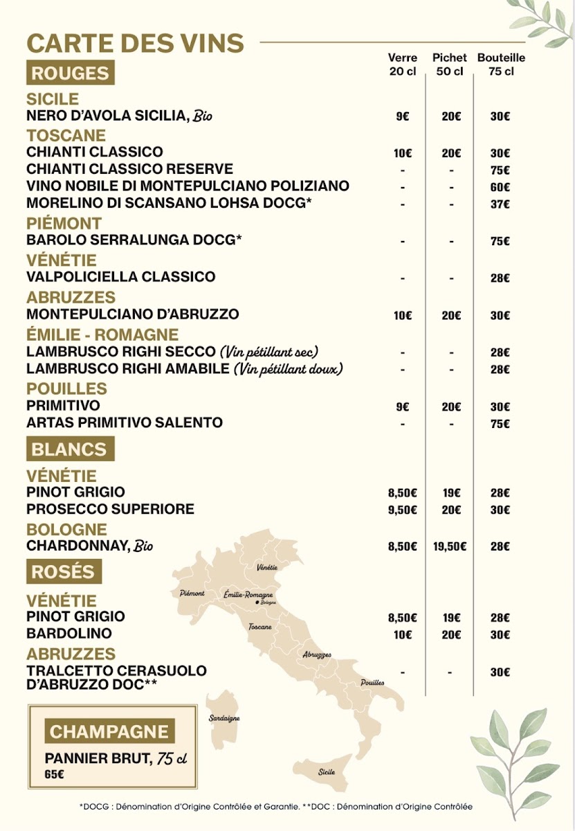 Menu Osteria 163-3