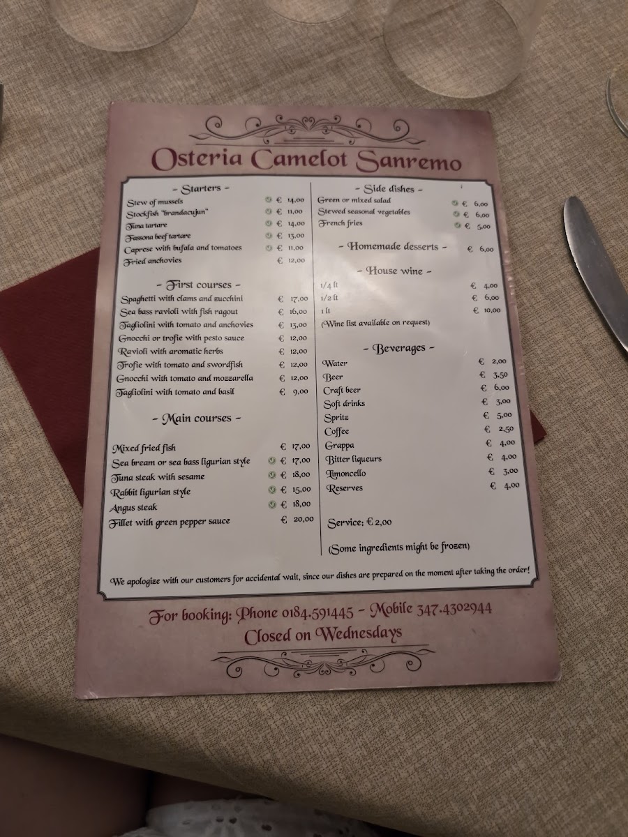Menu Osteria Camelot-10
