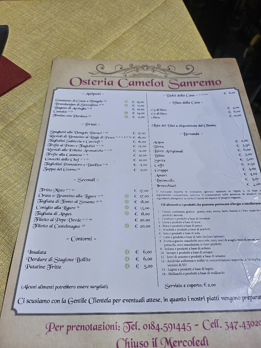 Menu Osteria Camelot-4