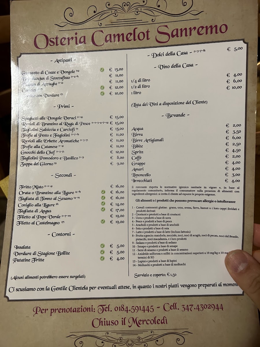 Menu Osteria Camelot-5