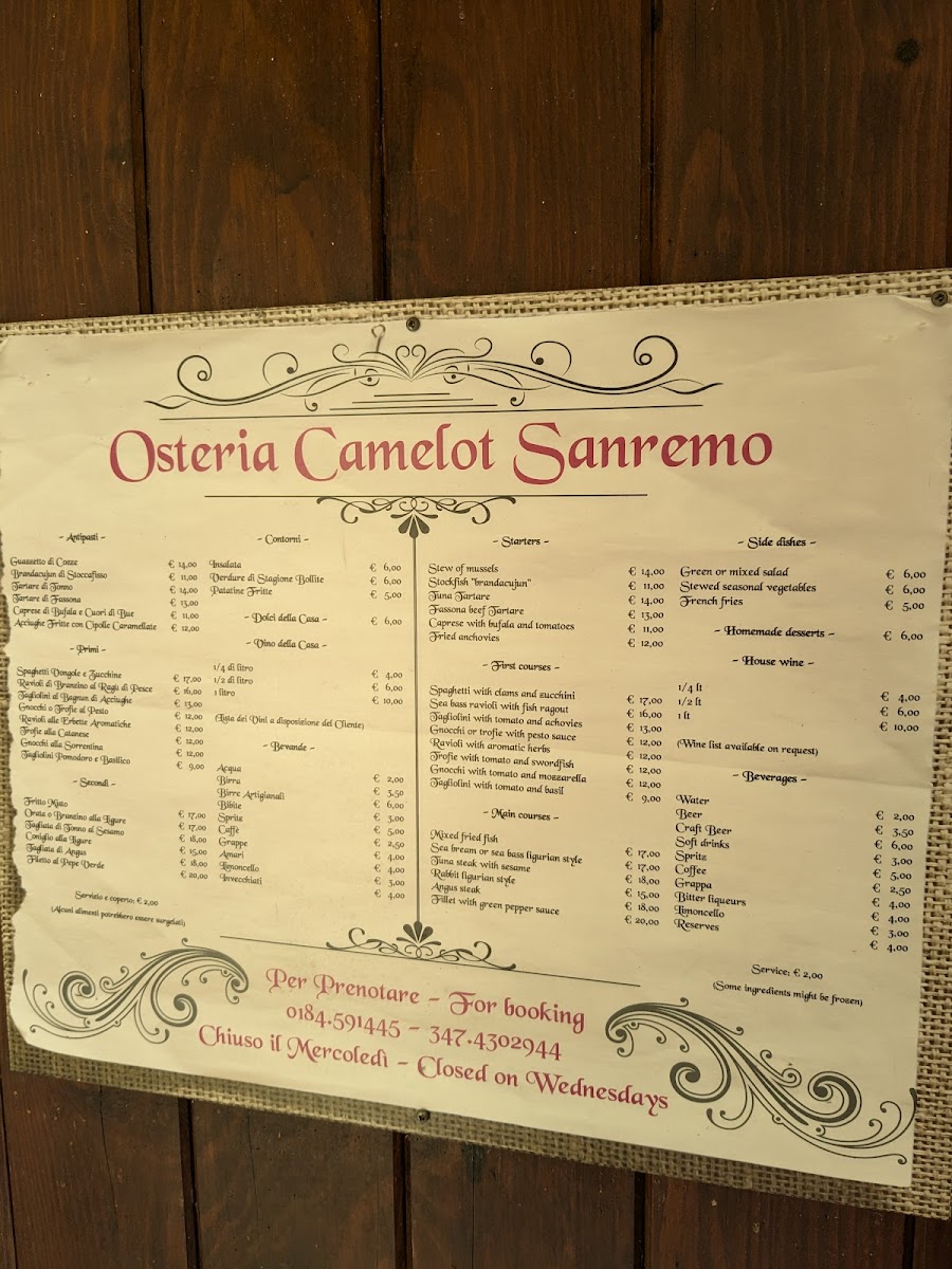 Menu Osteria Camelot-6