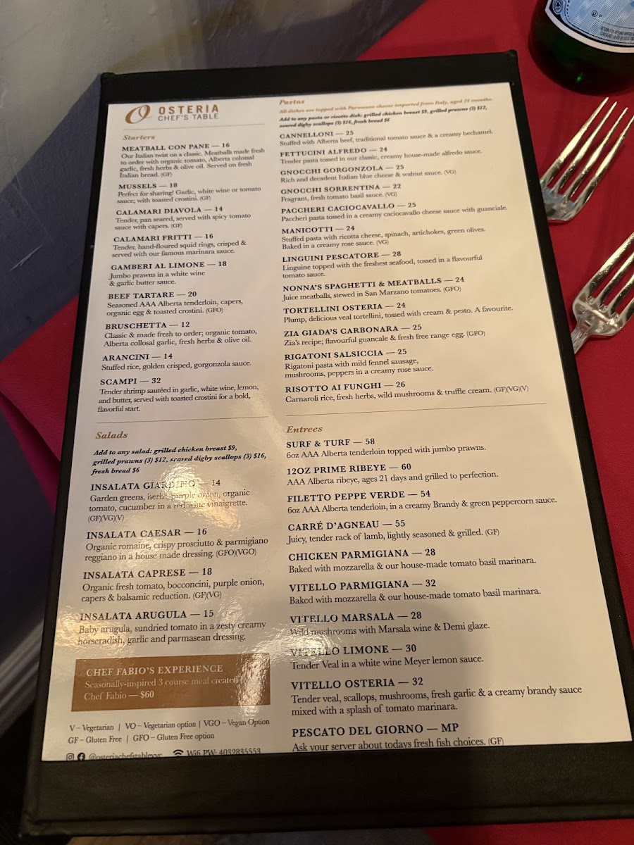 Menu Osteria Chef's Table-1