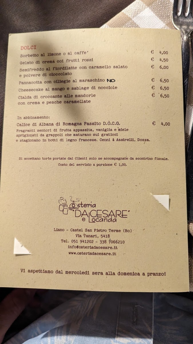 Menu Osteria Da Cesare E Locanda-8