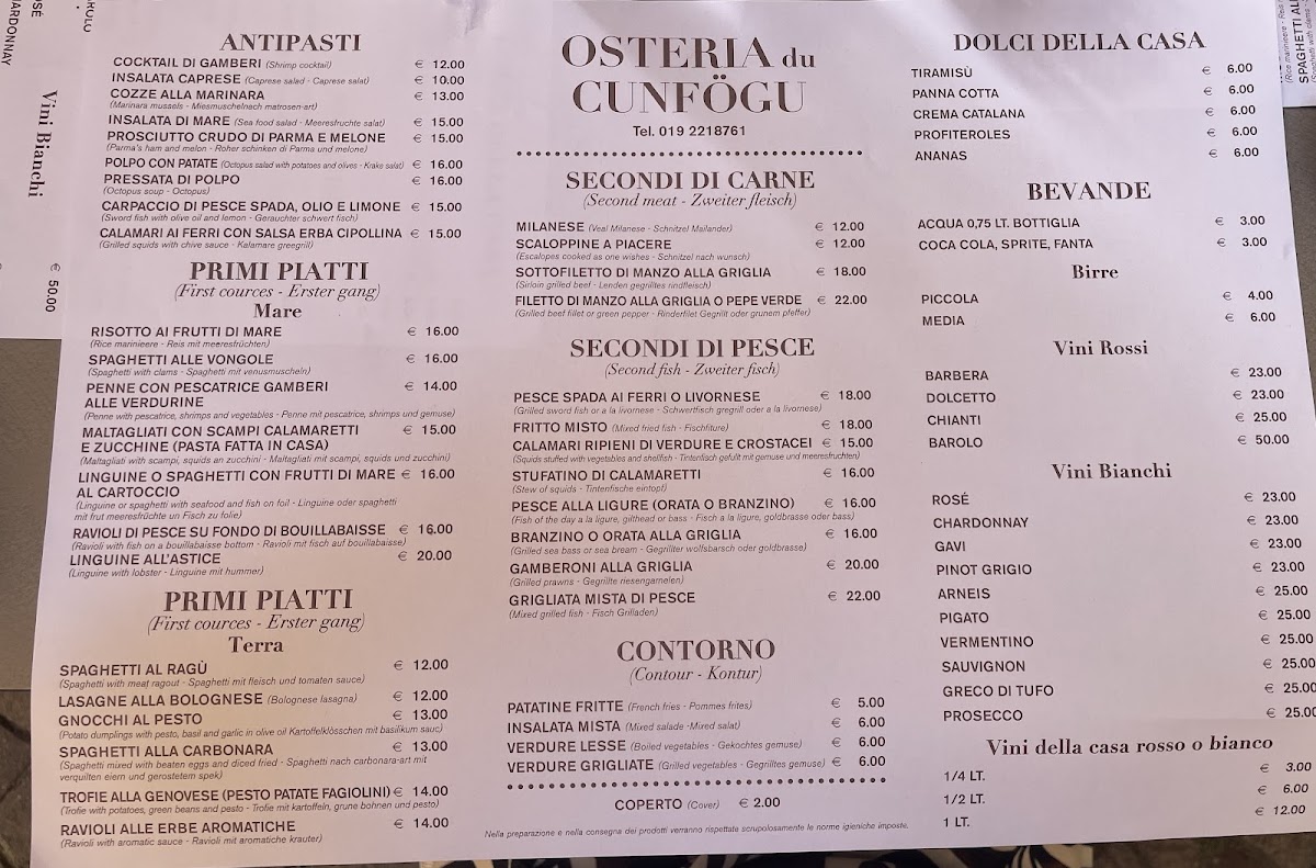 Menu Osteria Du Cunfögu-6