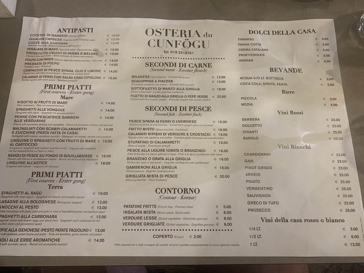 Menu Osteria Du Cunfögu-7