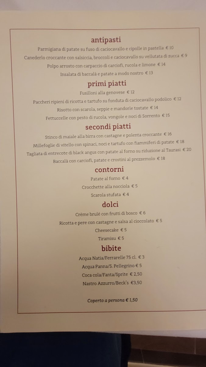 Menu Osteria Estoria - Ristorante Piano Di Sorrento-7