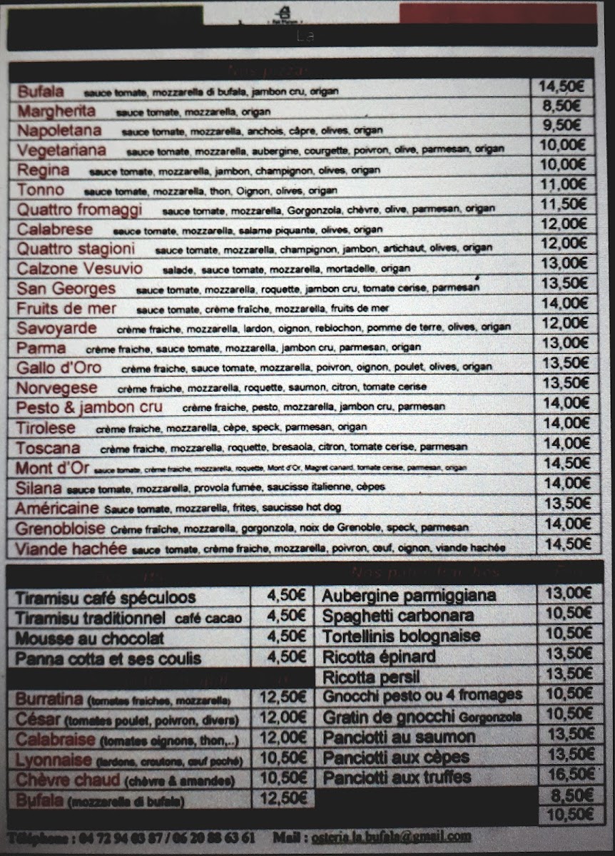 Menu Osteria La Bufala-2