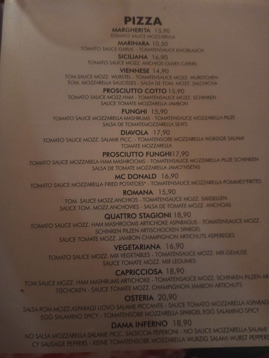 Menu Osteria N. 1-2