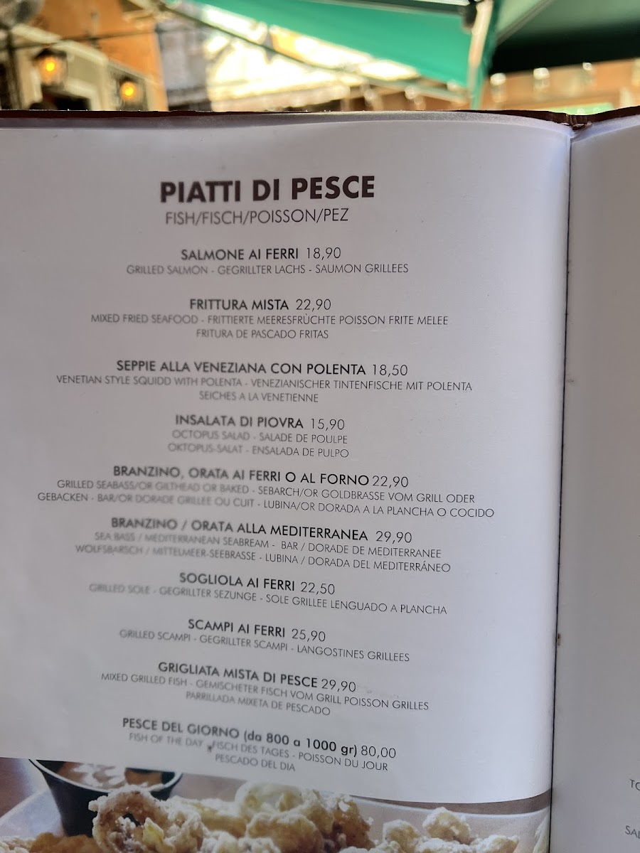 Menu Osteria N. 1-5