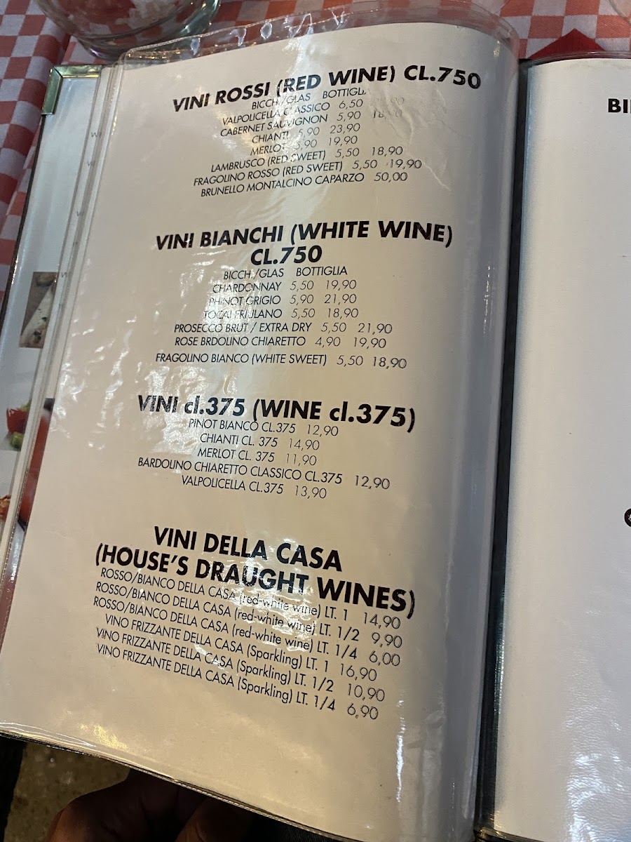 Menu Osteria N. 1-7
