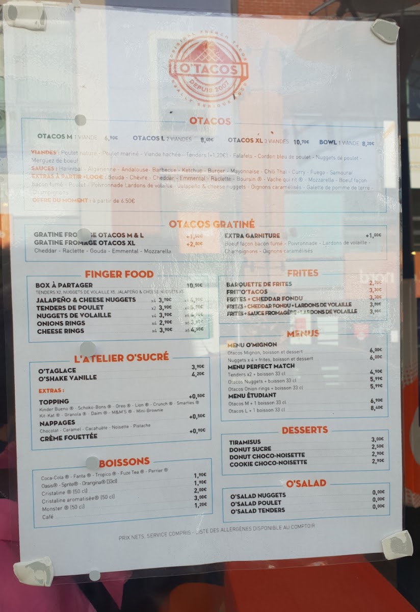 Menu O'tacos Roubaix-1