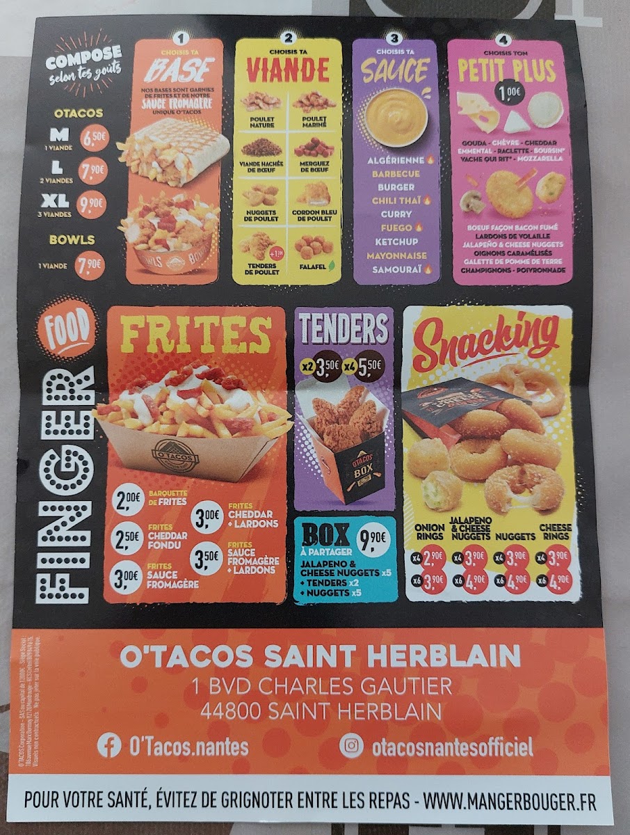 Menu O'tacos Saint Herblain-1