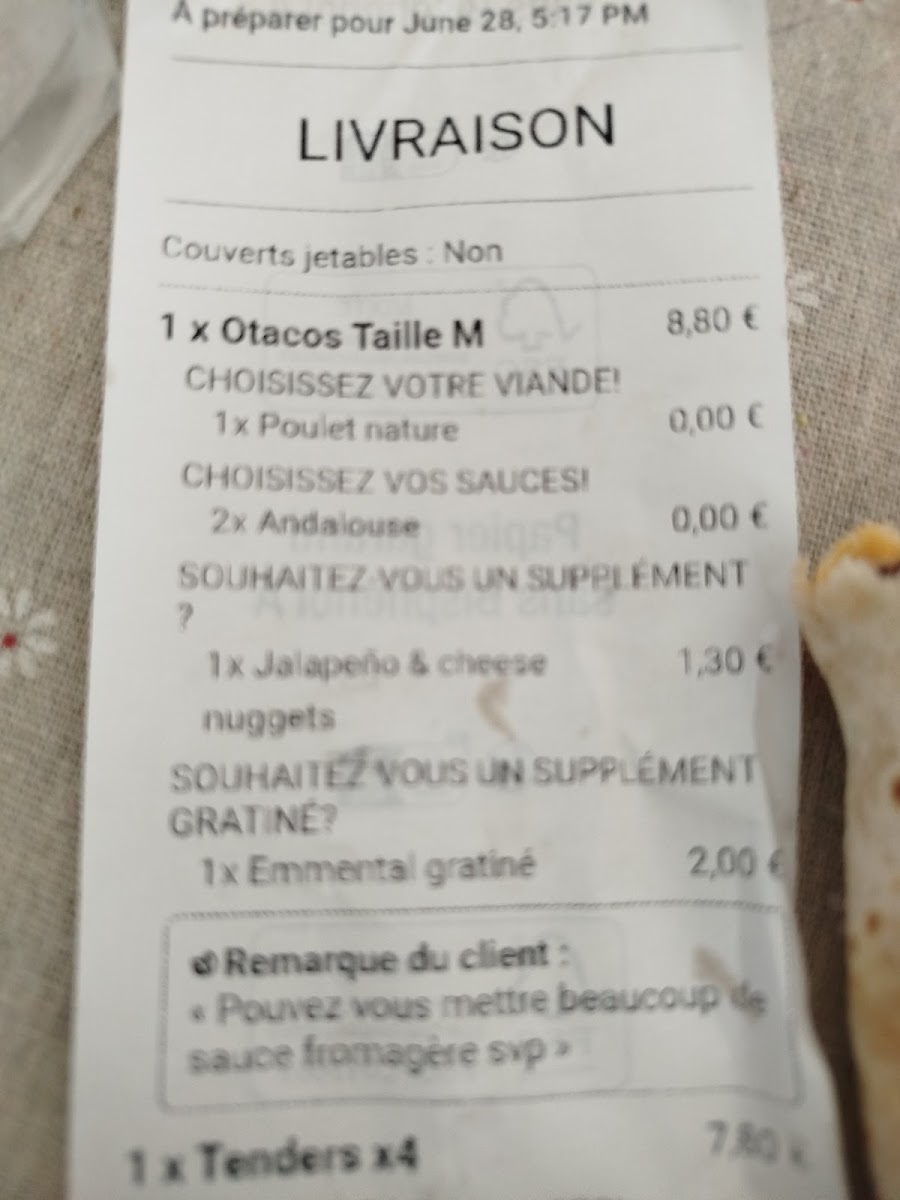 Menu O'tacos Vannes-9