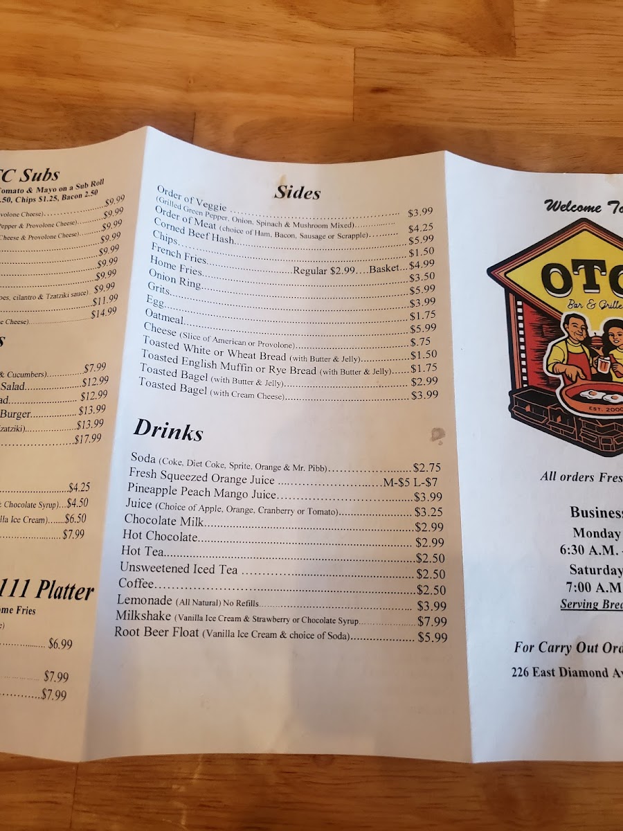 Menu Otc Bar & Grille-10