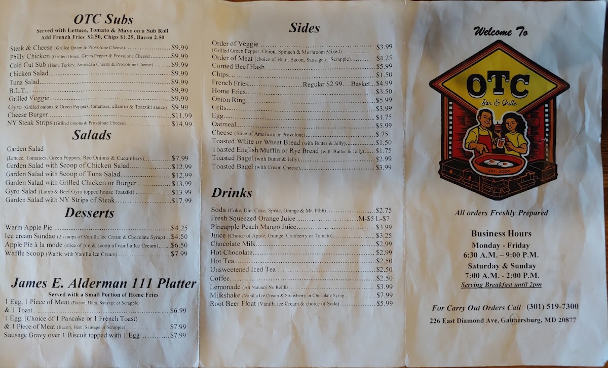 Menu Otc Bar & Grille-3