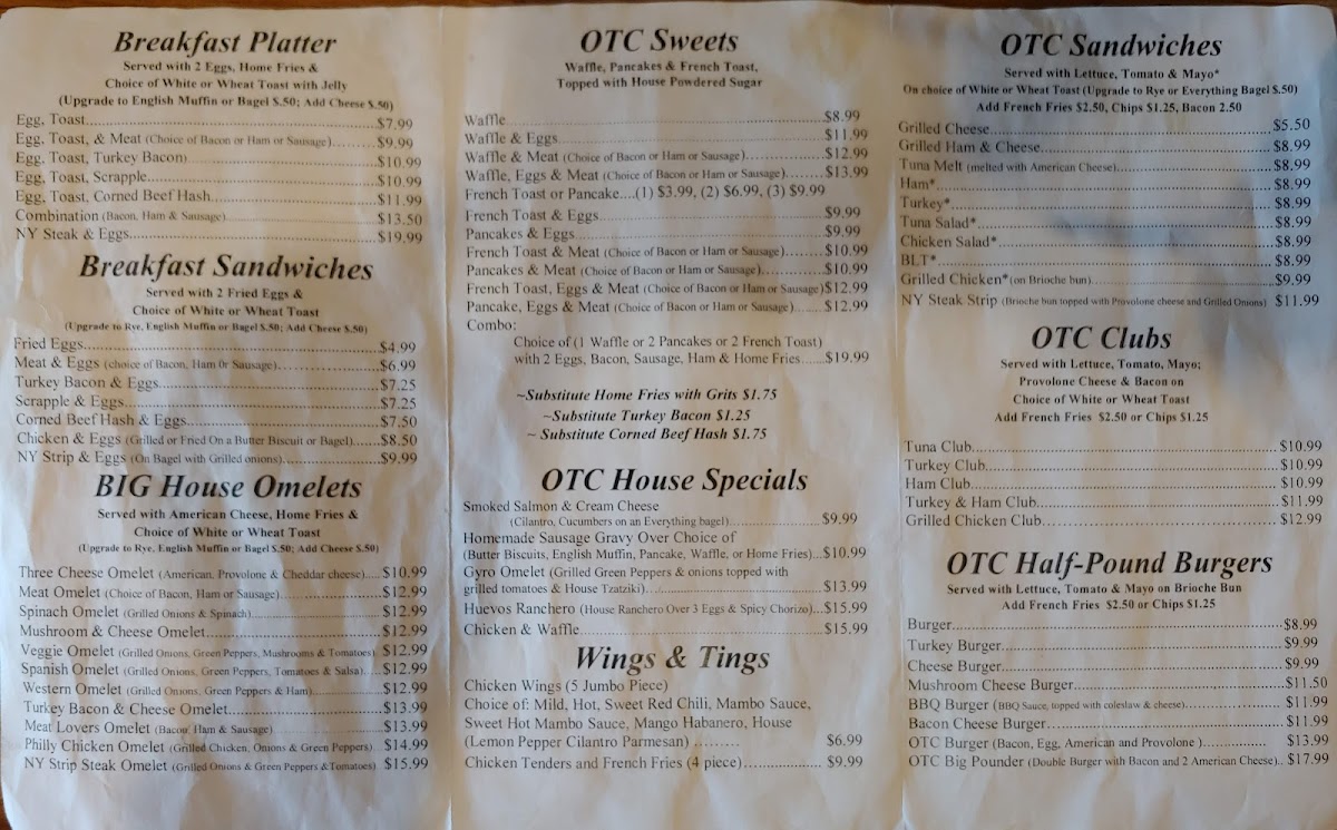 Menu Otc Bar & Grille-4