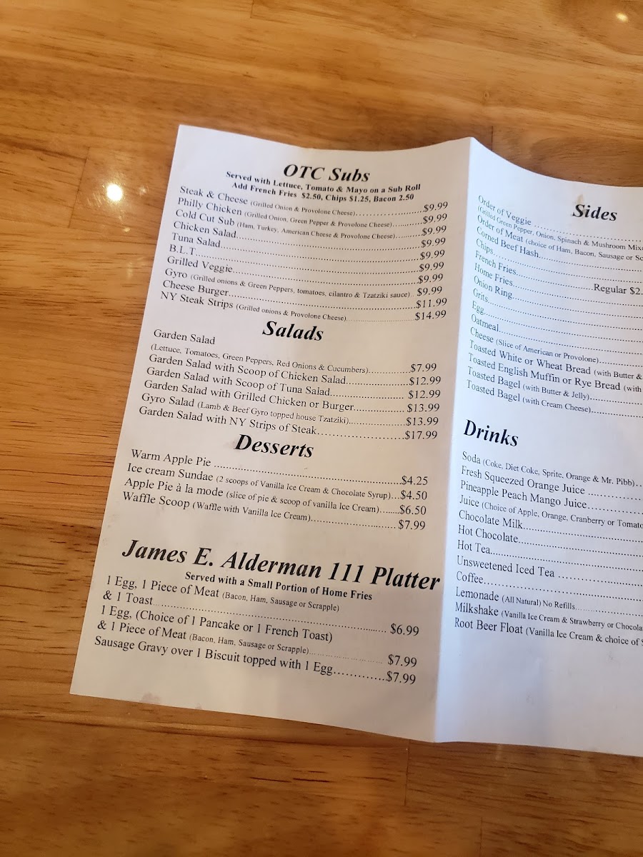 Menu Otc Bar & Grille-8