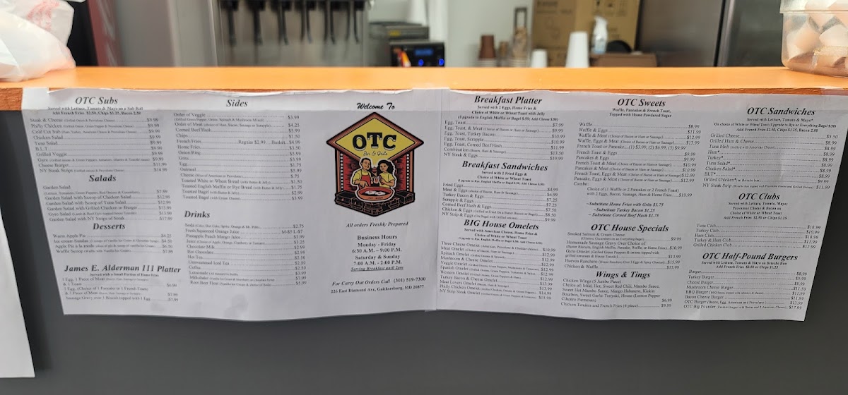 Menu Otc Bar & Grille-9