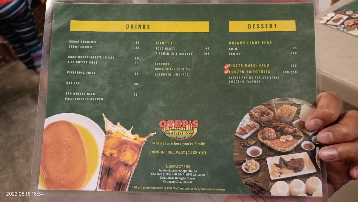 Menu Otep's Tinuno-10