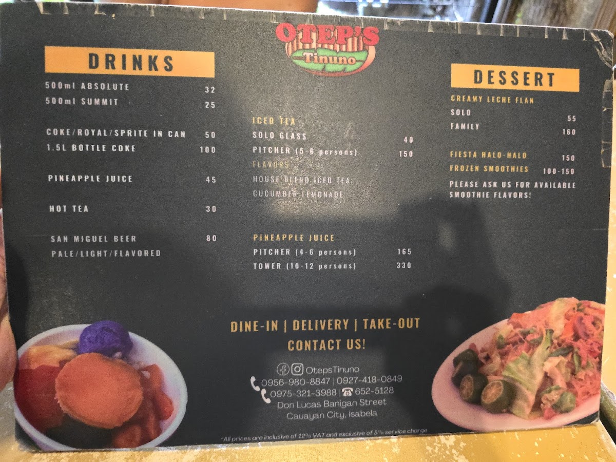 Menu Otep's Tinuno-2
