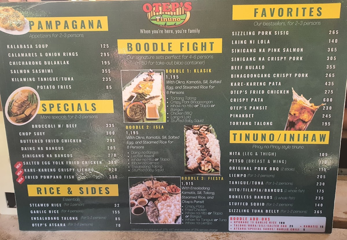 Menu Otep's Tinuno-3