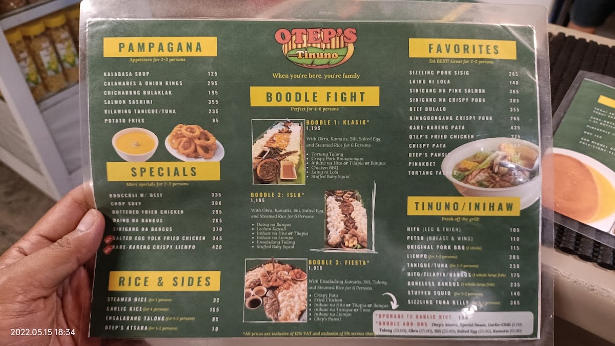 Menu Otep's Tinuno-6