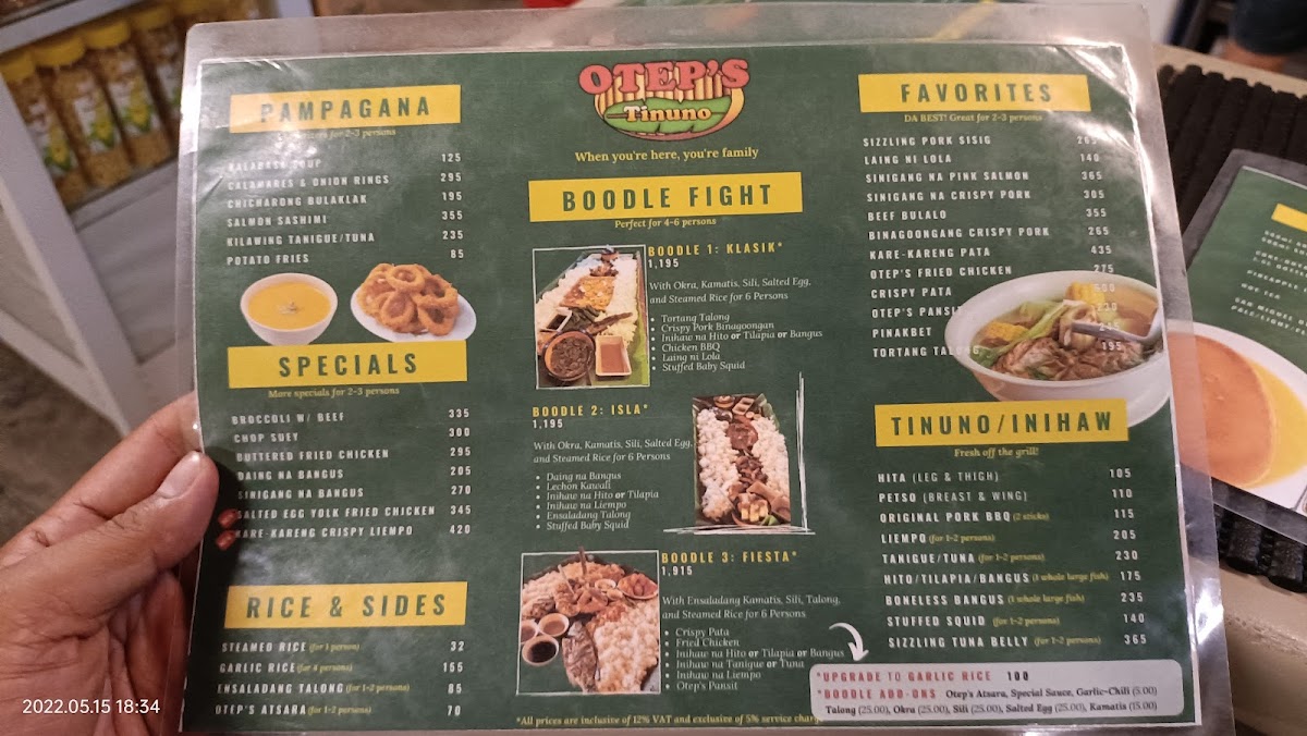 Menu Otep's Tinuno-7