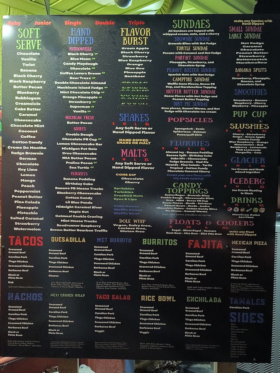 Menu Otisville Dairy Delight And Taco Hut-1