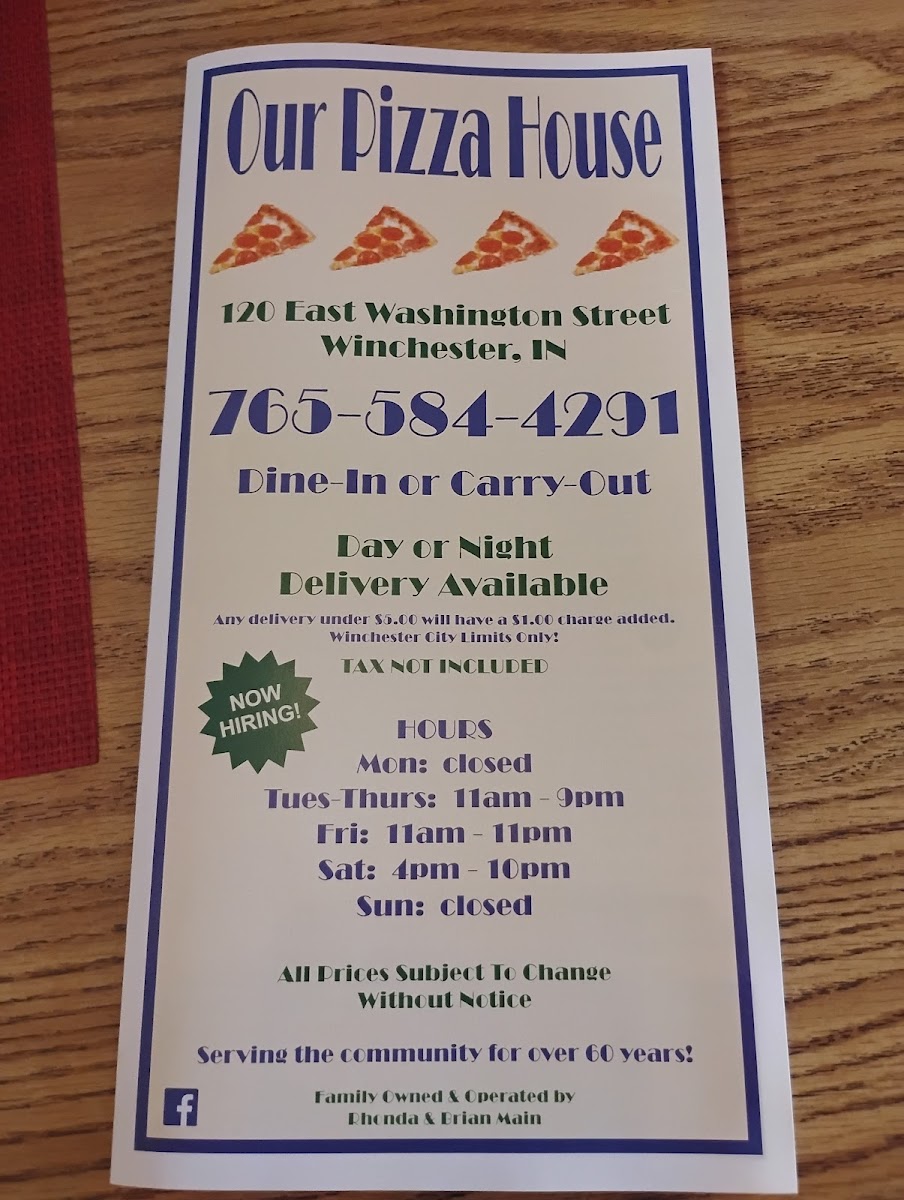 Menu Our Pizza House-3