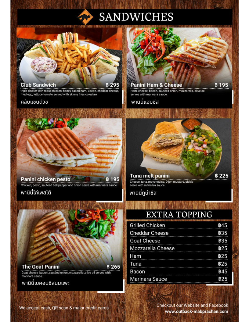 Menu Outback Sports Bar & Restaurant-7