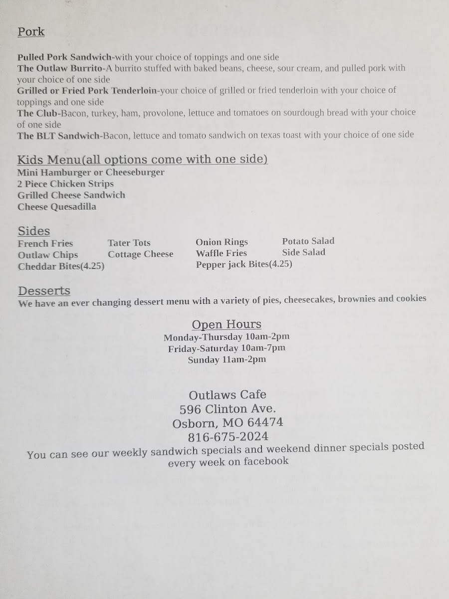 Menu Outlaw Cafe-5