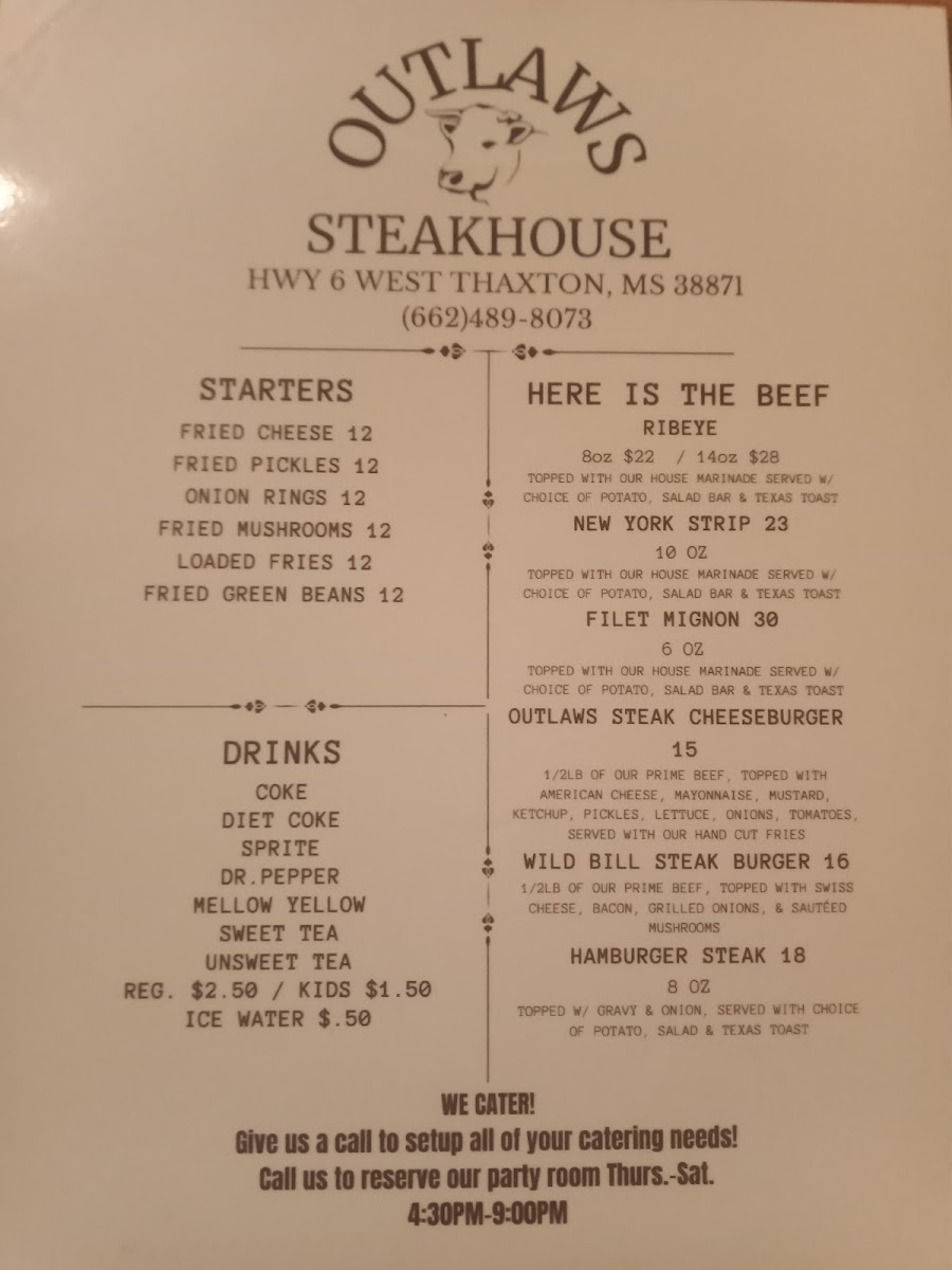 Menu Outlaws Steakhouse-2