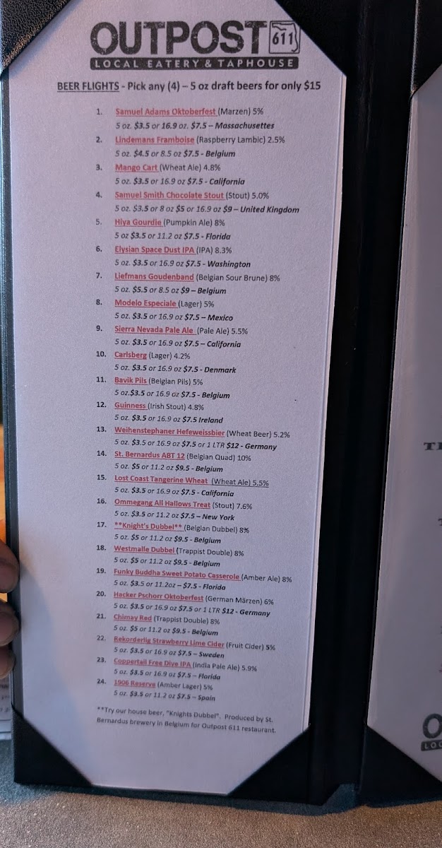 Menu Outpost 611 Eatery & Taphouse-5