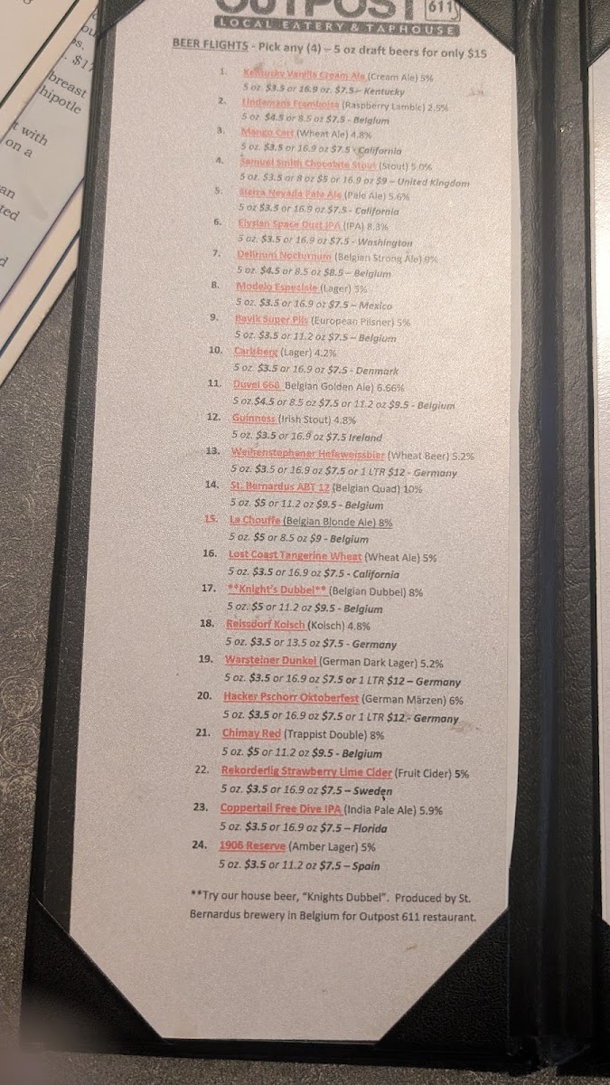 Menu Outpost 611 Eatery & Taphouse-7
