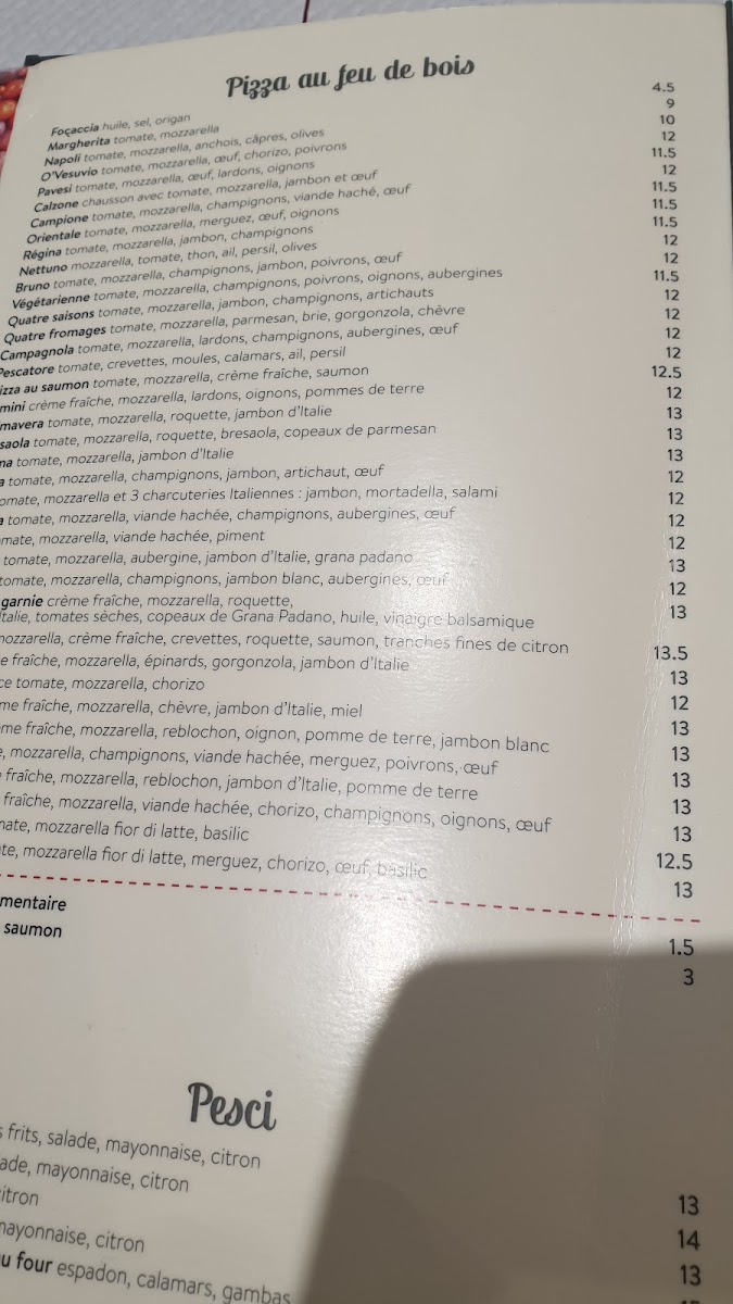 Menu O'vesuvio | Restaurant Italien & Pizzas Au Feu De Bois-10