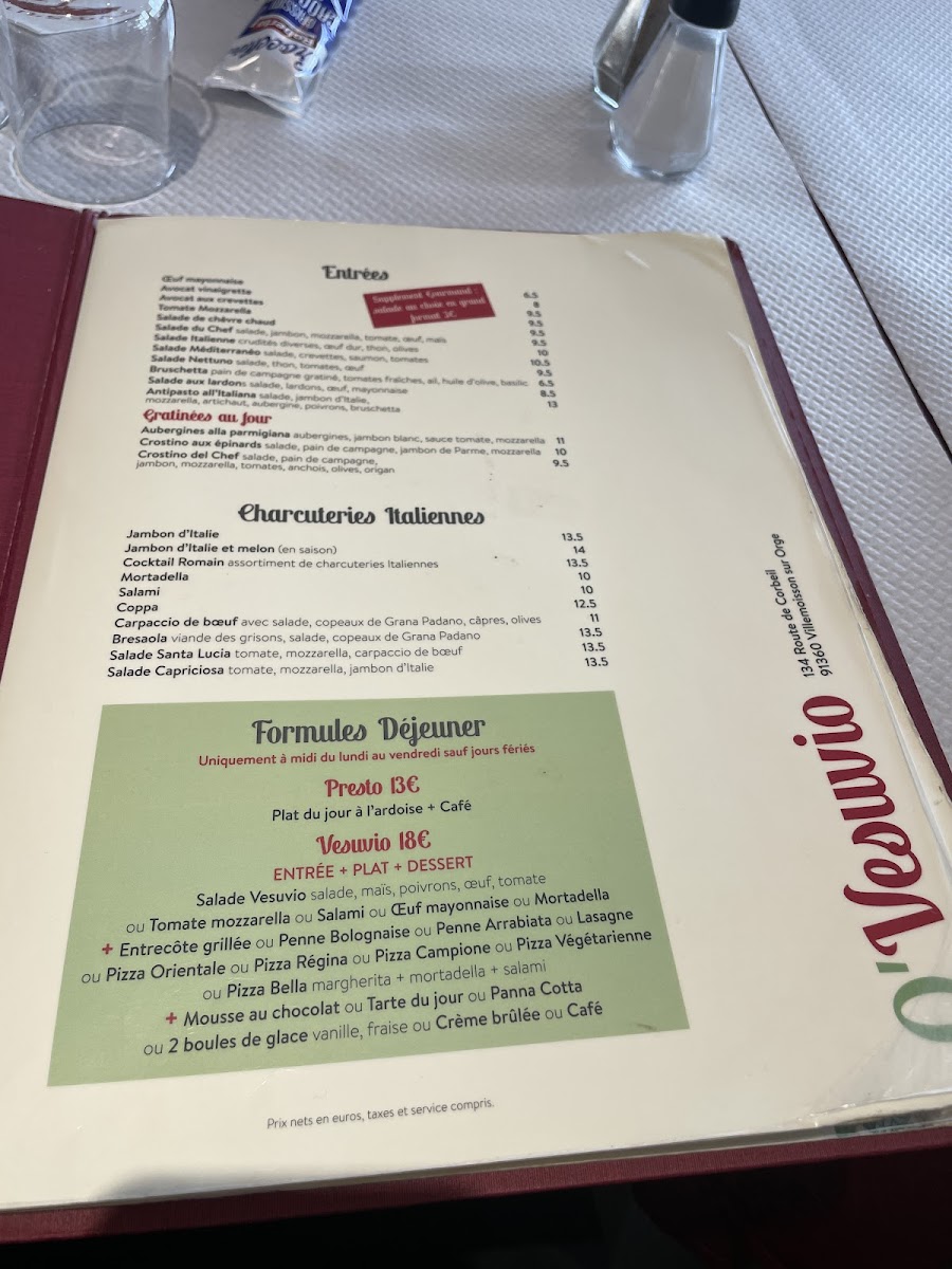 Menu O'vesuvio | Restaurant Italien & Pizzas Au Feu De Bois-8