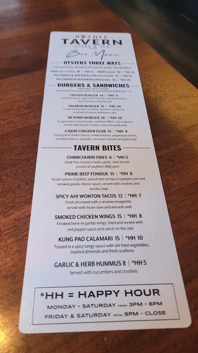 Menu Owyhee Tavern-9