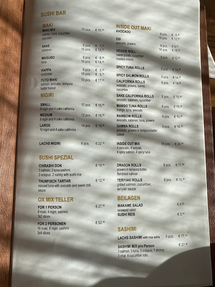 Menu Ox Steak & Grill-1