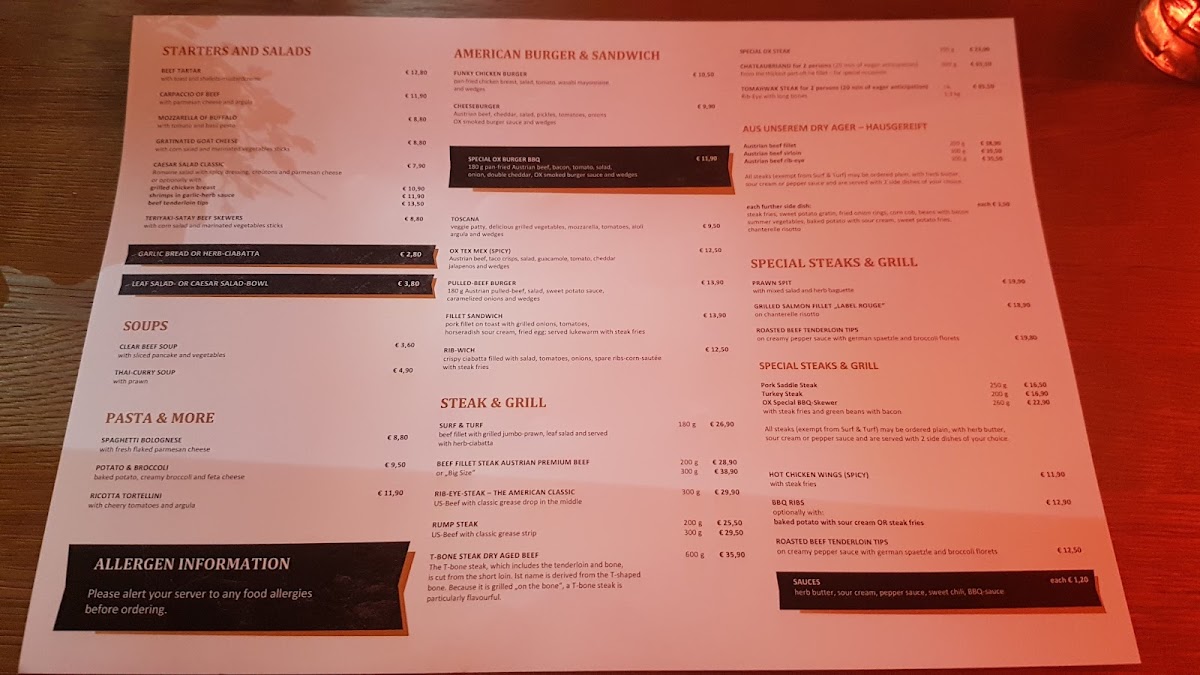 Menu Ox Steak & Grill-4