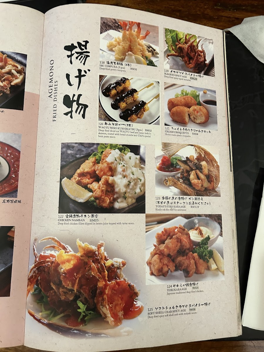 Menu Ozeki Tokyo Cuisine • Menara Ta One-1
