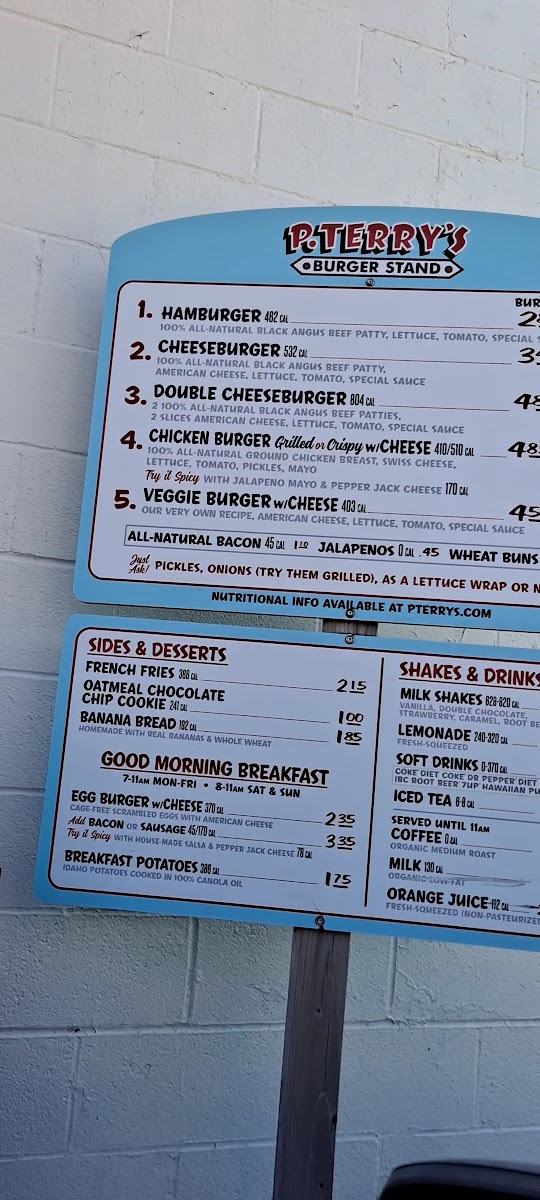 Menu P. Terry's Burger Stand-2